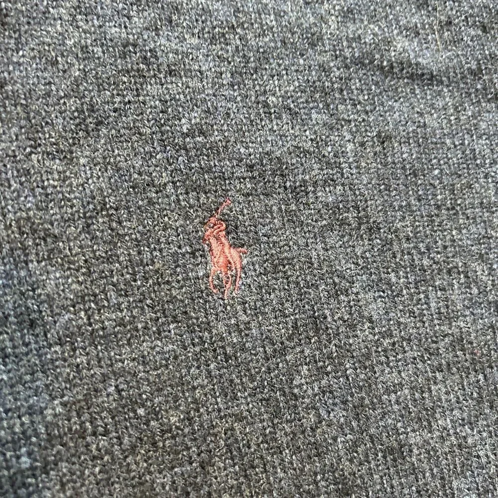 VTG POLO RALPH LAUREN 100% LAMBSWOOL COLLARED PULLOVER NAVY SWEATER XL